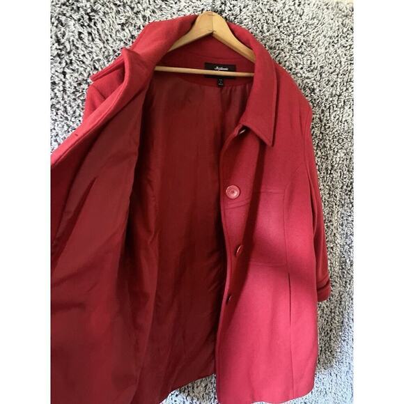 Stephanie Mathews Vintage Long Wool Coat Black Single Breasted, size 3X - Picture 11 of 16